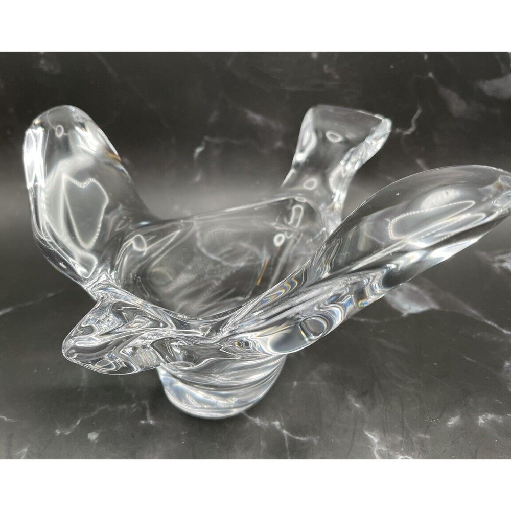 Crystal Bird in Flight Candy Dish Tabletop Decoration Heavy Glass 7.5" Long